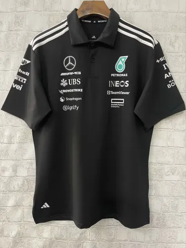 2025 Mercedes AMG Petronas Polo Shirt Black