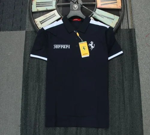 Ferrari Racing Polo Shirt Lycra Logo Black NO Number
