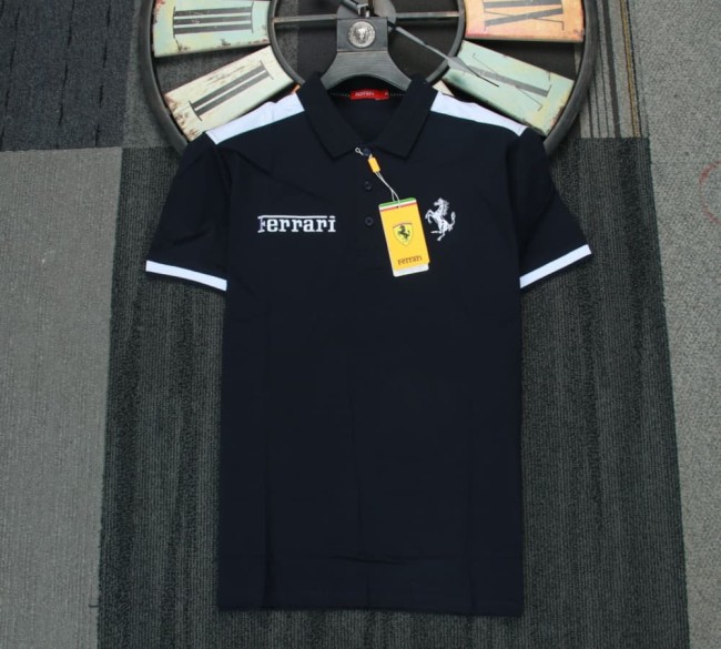 Ferrari Racing Polo Shirt Lycra Logo Black NO Number