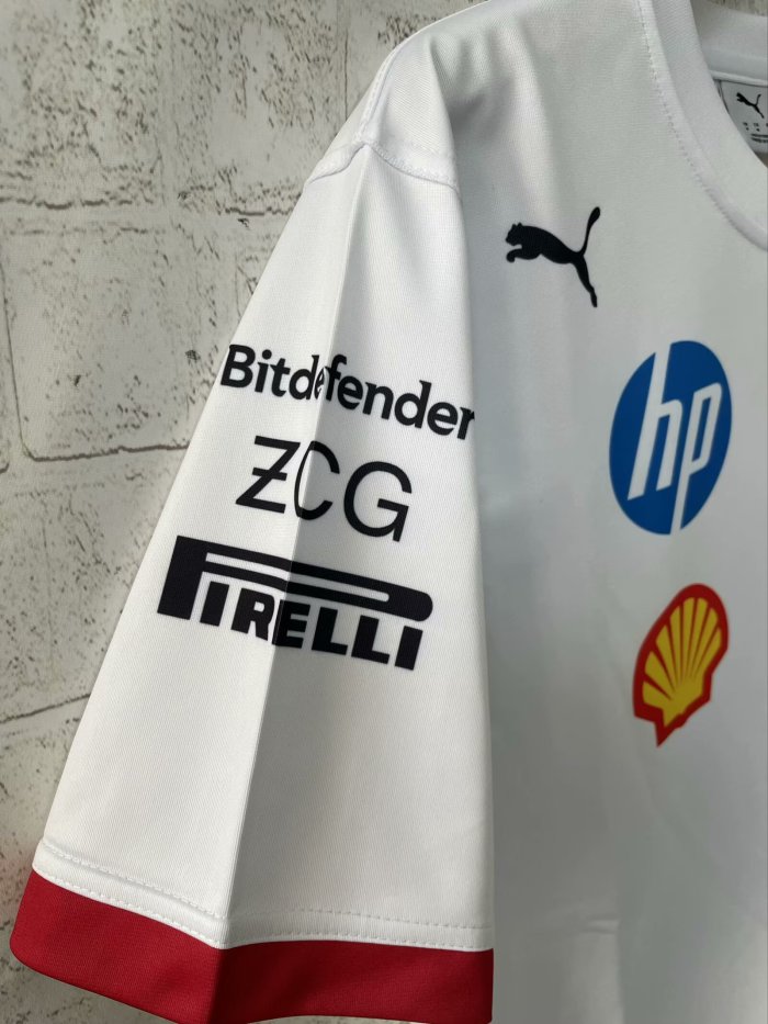 2025 Ferrari Racing T-Shirt Fleet Version White NO Number