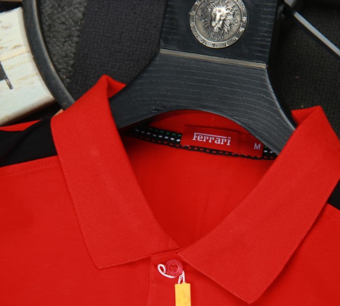 Ferrari Racing Polo Shirt Lycra Logo Red NO Number