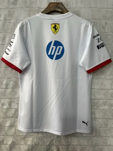 2025 Ferrari Racing T-Shirt Fleet Version White NO Number