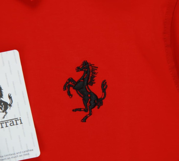 Ferrari Racing Polo Shirt Lycra Logo Red NO Number