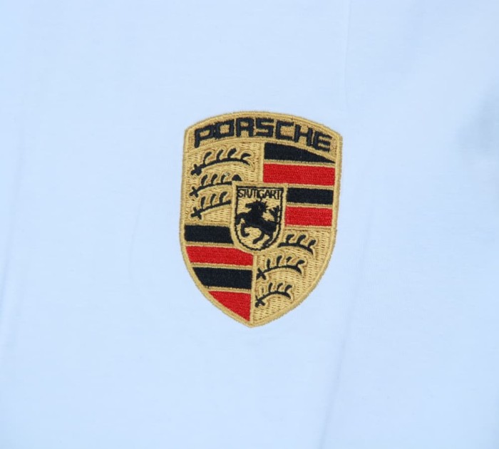 Porsche Polo Shirt Double Logo White NO Number