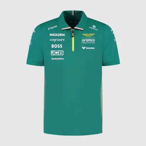 2025  Aston Martin 1/4 Zip Polo Shirt Green