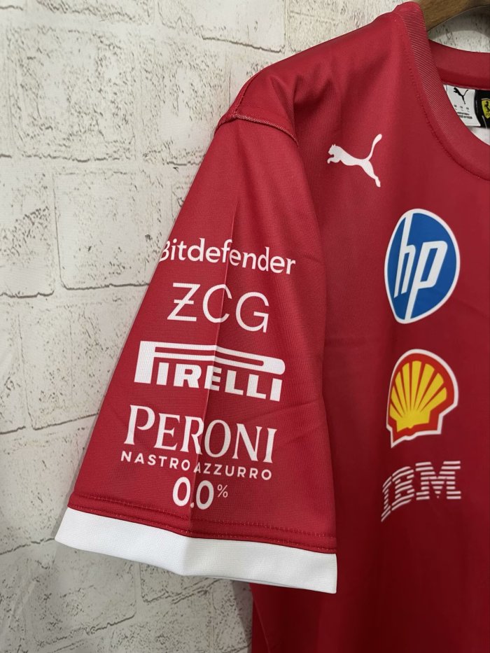 2025 Ferrari Racing T-Shirt Fleet Version Red NO Number