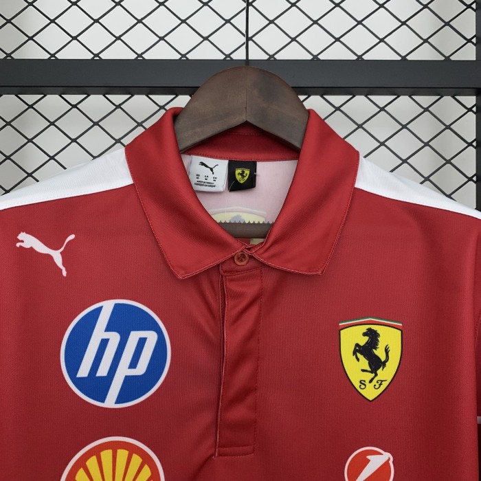 Scuderia Ferrari HP 2025 Team Polo Shirt Red NO Number