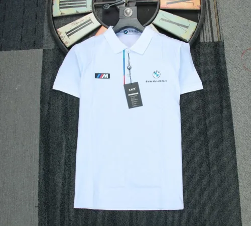 BMW Polo Shirt White Double Logo White