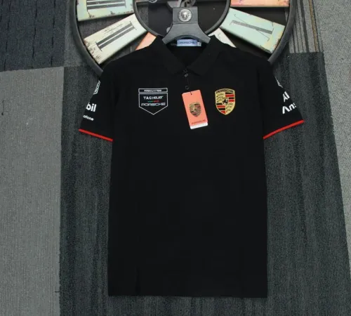 Porsche Polo Shirt Double Logo Black