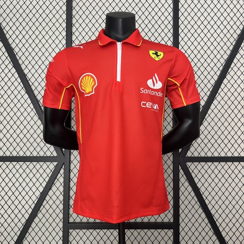 2024 Ferrari Racing Polo Shirt Red NO Number