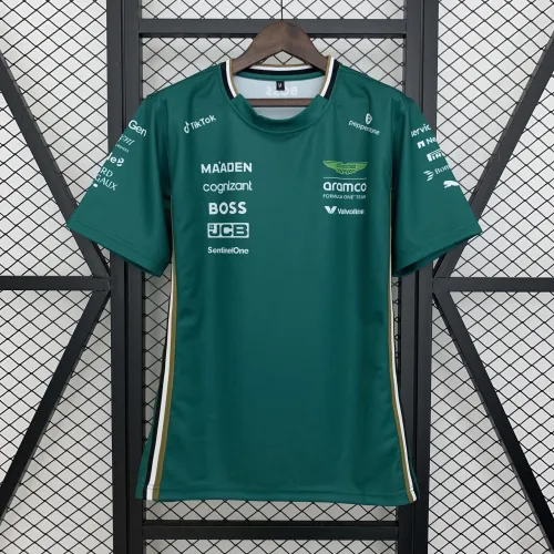 2025  Aston Martin 1/4 Zip T-Shirt Green