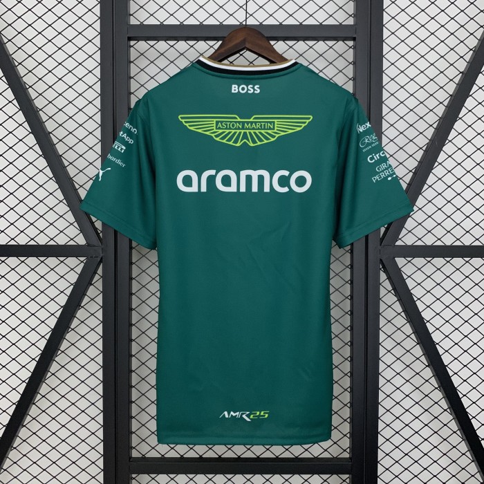 2025  Aston Martin 1/4 Zip T-Shirt Green