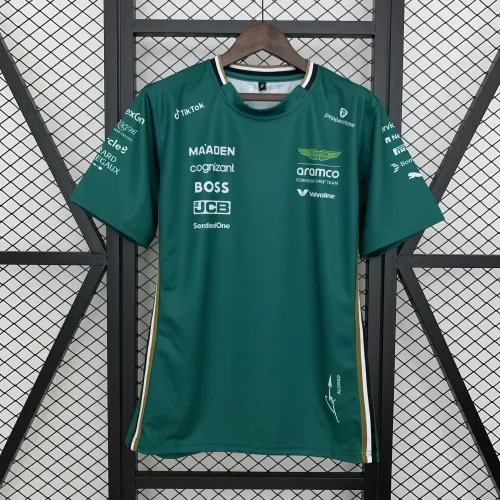 2025 Aston Martin 1/4 Zip T-Shirt Green NO.14 Oramco