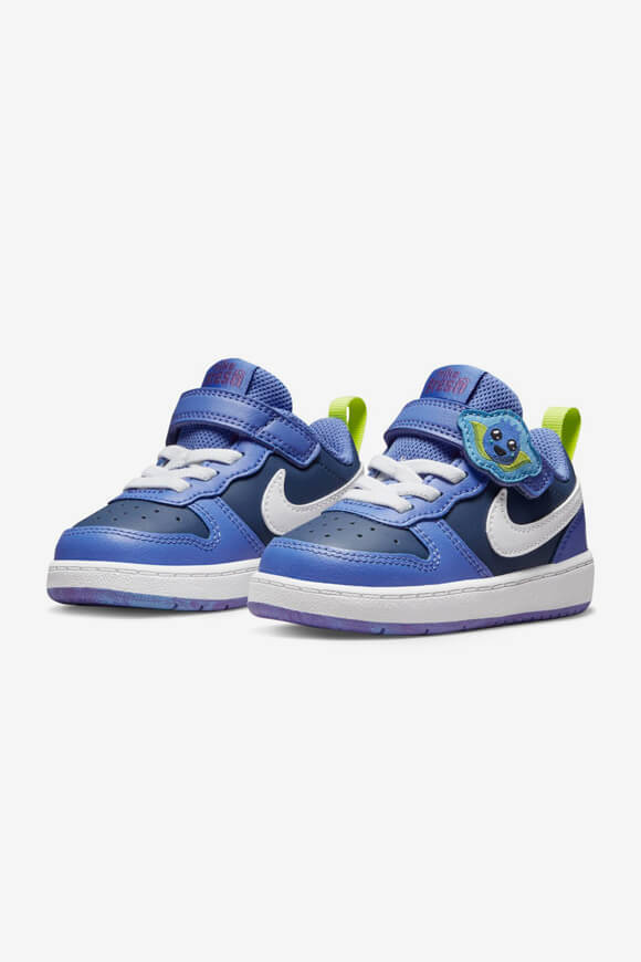 Air Force low-top Court Borough Low Children Leather Sneakers Velcro White Blue Yellow