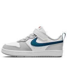 Air Force Low-top Children's Leather Sneakers Grey Blue White