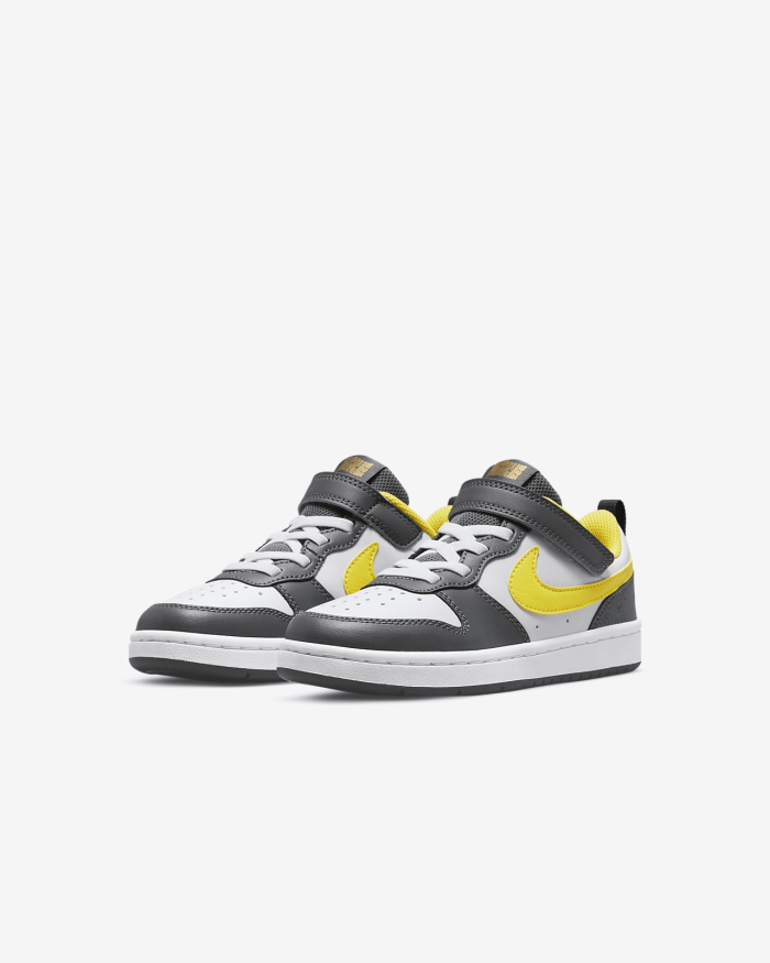 Air Force Low-top Children's Leather Sneakers Gray White Yellow