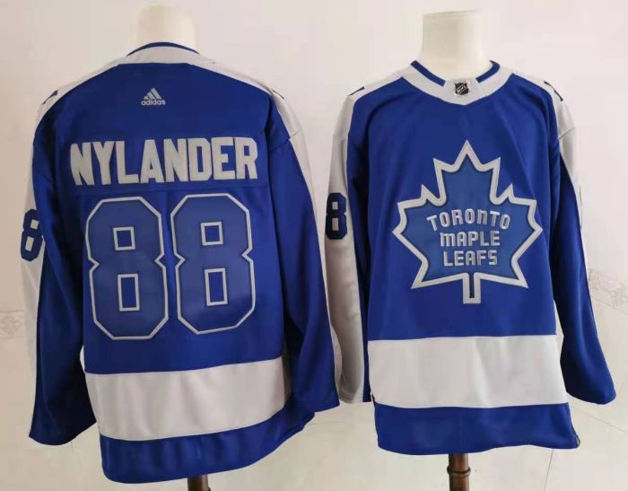 Toronto Maple Leafs Jersey Reverse Retro Blue Grey 2022 NO.88 NYLANDER