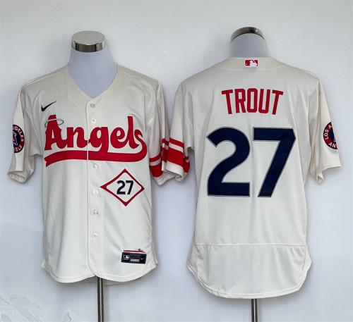 Los Angeles Angels Jersey Elite City Edition Off-White NO.27 TROUT