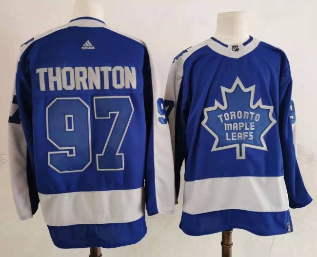 Toronto Maple Leafs Jersey Reverse Retro Blue Grey 2022 NO.97 THORNTON