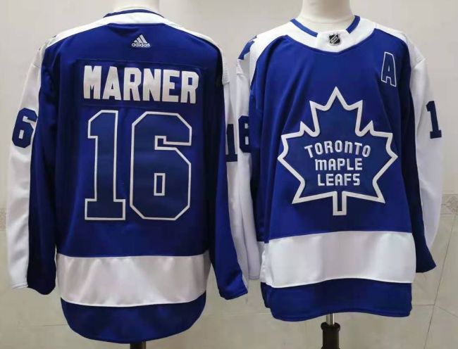 Toronto Maple Leafs Jersey Reverse Retro Blue White 18/19 NO.16 NMARNER