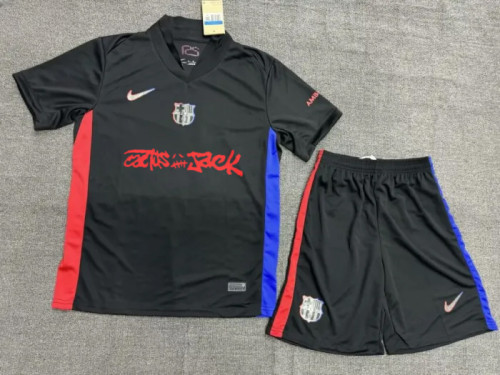 Barcelona Away Travis Scott Kids Suit 25/26
