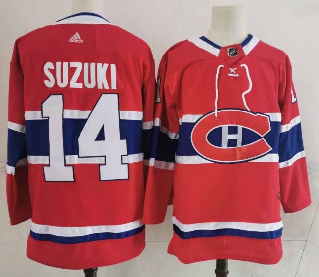 Montreal Canadiens Home Breakaway Jersey Red NO.14 SUZUKI