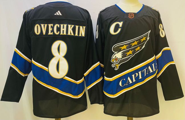 Washington Capitals 50th Anniversary Jersey Black NO.8 OVECHKIN