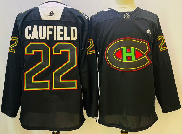 Montreal Canadiens Jersey Black 2022 No.22 CAUFIELD