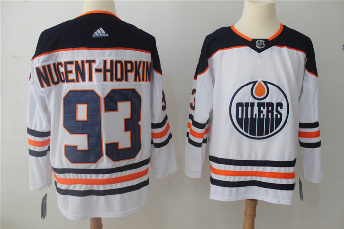 Edmonton Oilers Home Jersey White Black NO.93 NUGENT-HOPKINS