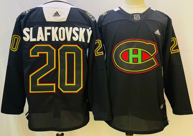 Montreal Canadiens Jersey Black 2022 No.20 SLAFKOVSKY