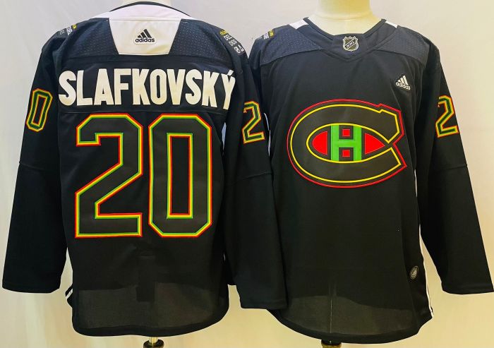 Montreal Canadiens Jersey Black 2022 No.20 SLAFKOVSKY