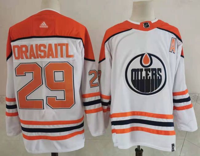Edmonton Oilers Home Jersey White Orange NO.29 DRAISAITL