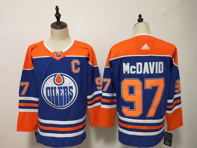 Edmonton Oilers Home Jersey Blue Orange NO.97 McDAVID