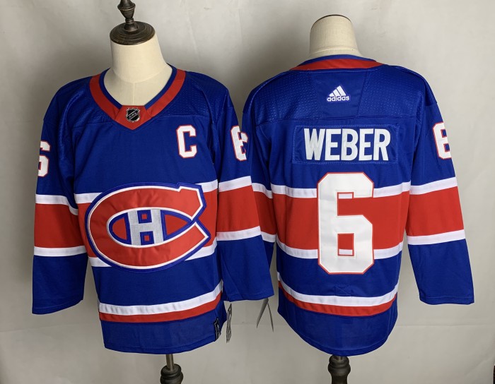 Montreal Canadiens Home Breakaway Jersey Blue NO.6 WEBER