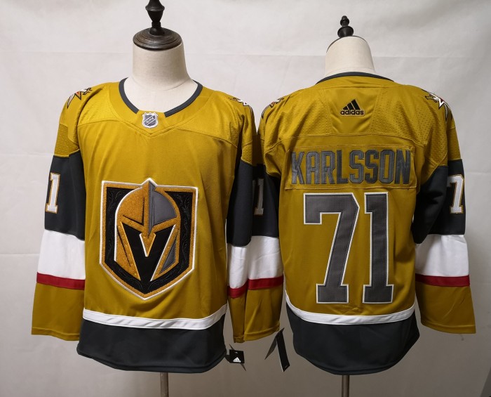 Vegas Golden Knights Home Jersey Yellow NO.71 KARLSSON