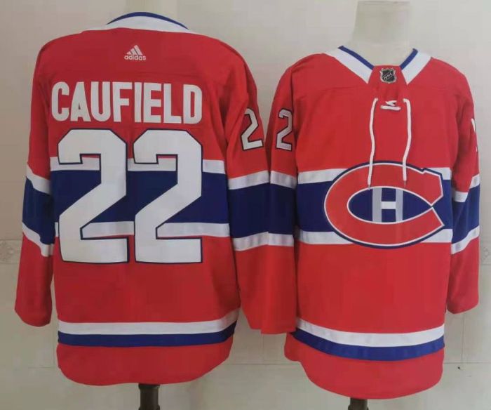 Montreal Canadiens Home Breakaway Jersey Red NO.22 CAUFIELD