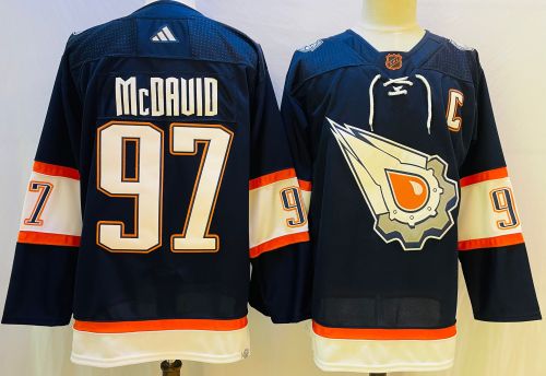 Edmonton Oilers Jersey Retro Blue White Orange 22/23 NO.97 McDAVID