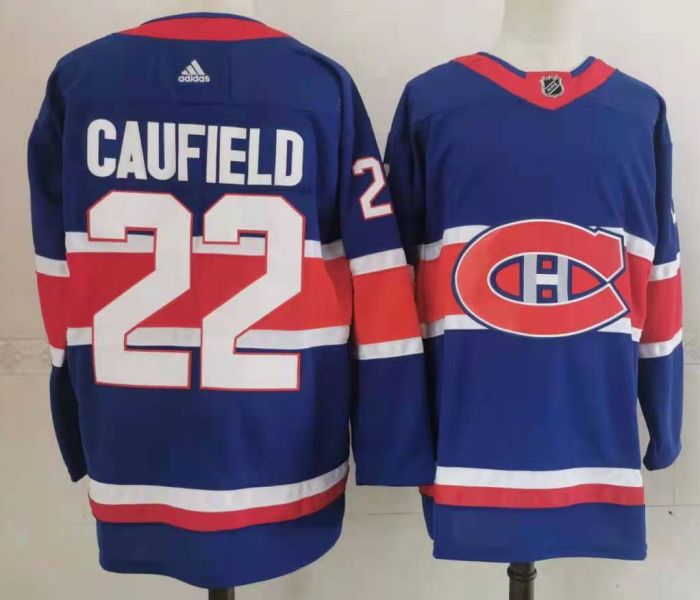 Montreal Canadiens Home Breakaway Jersey Blue NO.22 CAUFIELD