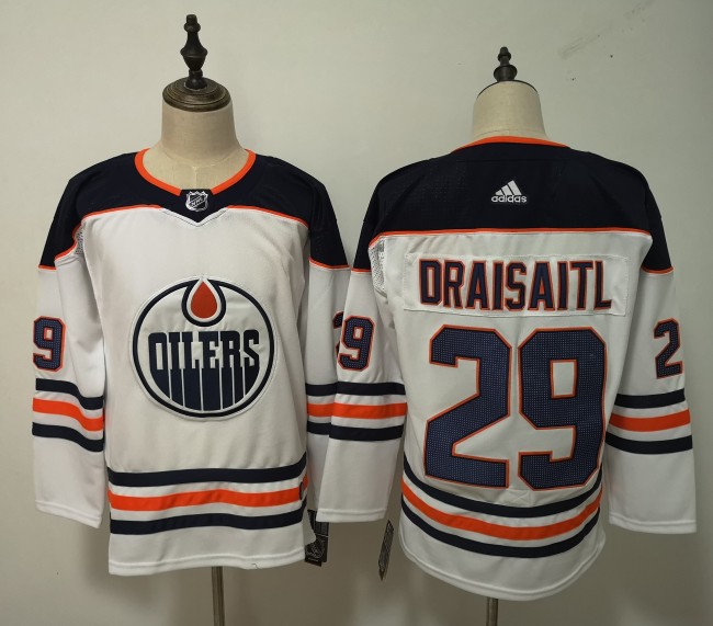 Edmonton Oilers Home Jersey White Black NO.29 DRAISAITL