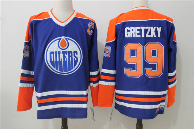 Edmonton Oilers Home Jersey Blue Orange NO.99 GRETZKY