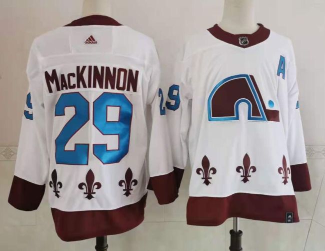 Colorado Avalanche Jersey Reverse Retro White 20/21 NO.29 MACKINNON