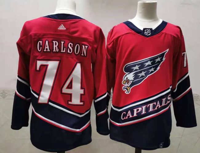 Washington Capitals 50th Anniversary Jersey Red NO.74 CARLSON