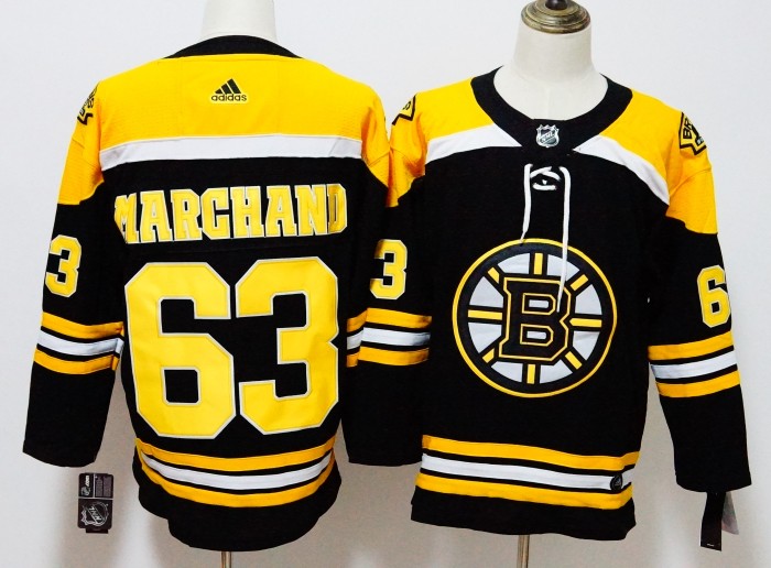 Boston Bruins 19/20 Alternate Player Jersey Black Yellow NO.63 MARCHAND