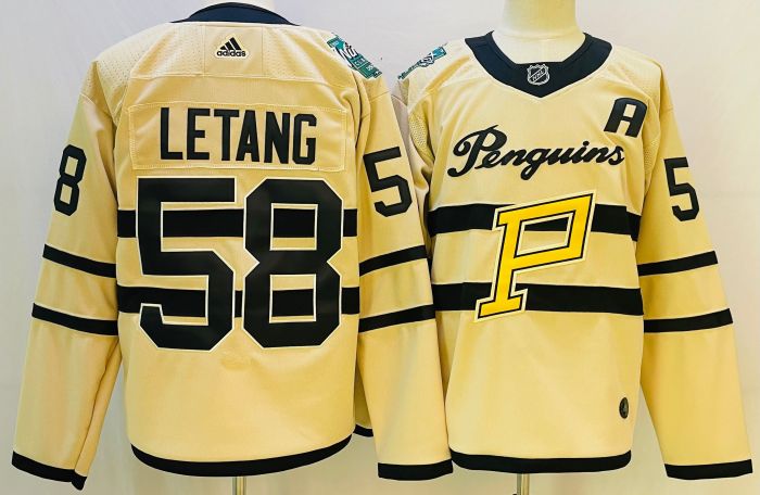 Pittsburgh Penguins Jersey Light yellow 2023 NO.58 LETANG