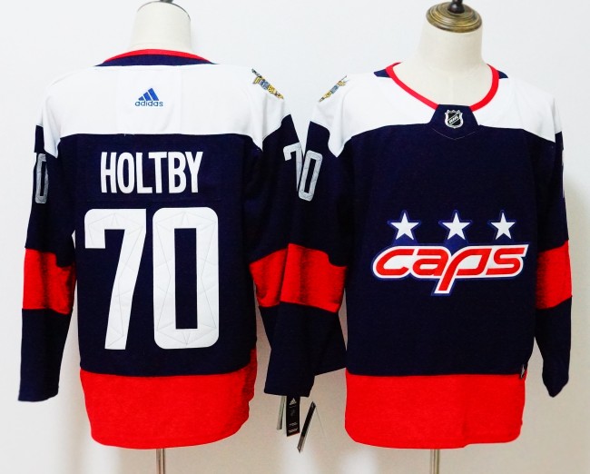 Washington Capitals 2018 Stadium Series Jersey Navy Red NO.70 HOLTBY