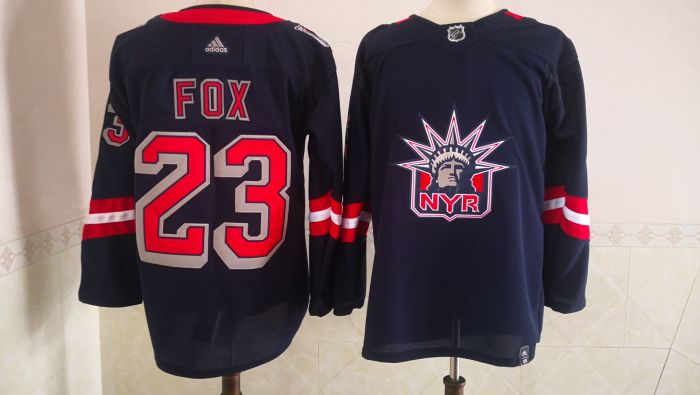 New York Rangers Jersey Reverse Retro 2.0 Black 22/23 NO.23 FOX