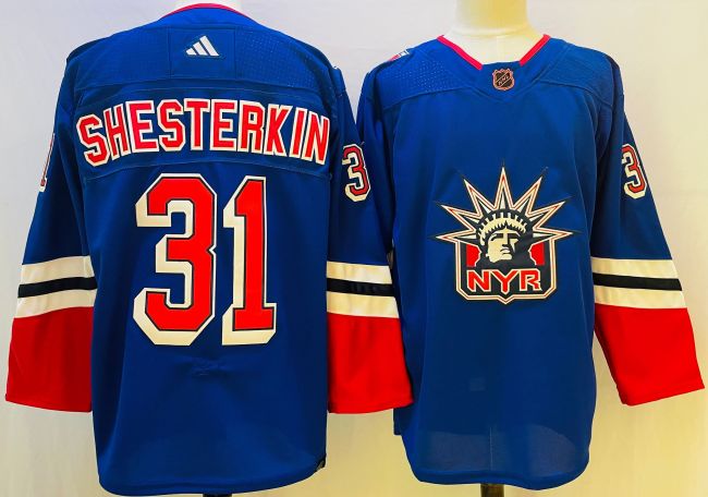 New York Rangers Jersey Reverse Retro 2.0 Blue 22/23 NO.31 SHESTERKIN