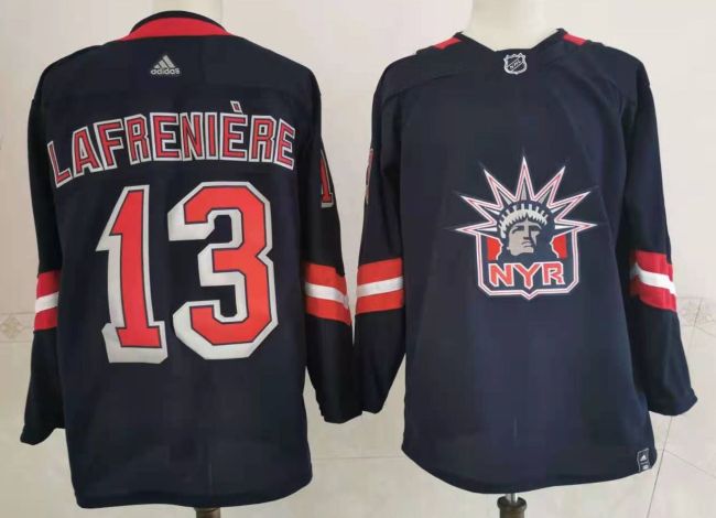 New York Rangers Jersey Reverse Retro 2.0 Black 22/23 NO.13 LAFRENIERE