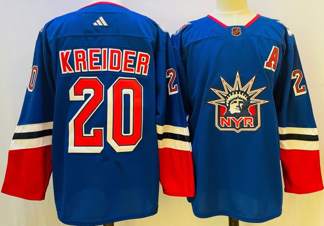 New York Rangers Jersey Reverse Retro 2.0 Blue 22/23 NO.20 KREIDER