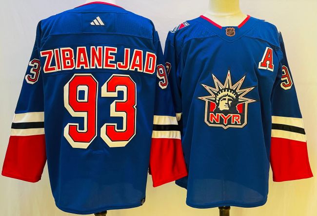 New York Rangers Jersey Reverse Retro 2.0 Blue 22/23 NO.93 ZIBANEJAD
